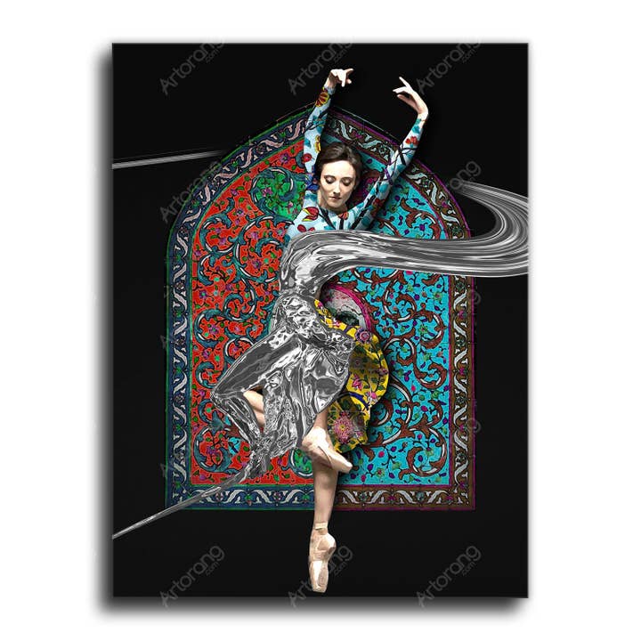 Ballet Dancer Canvas Art | Persian Tile | Arabic Art | Middle Eastern Art | Islamic Art | Persian Gift for wholesale by Artorang