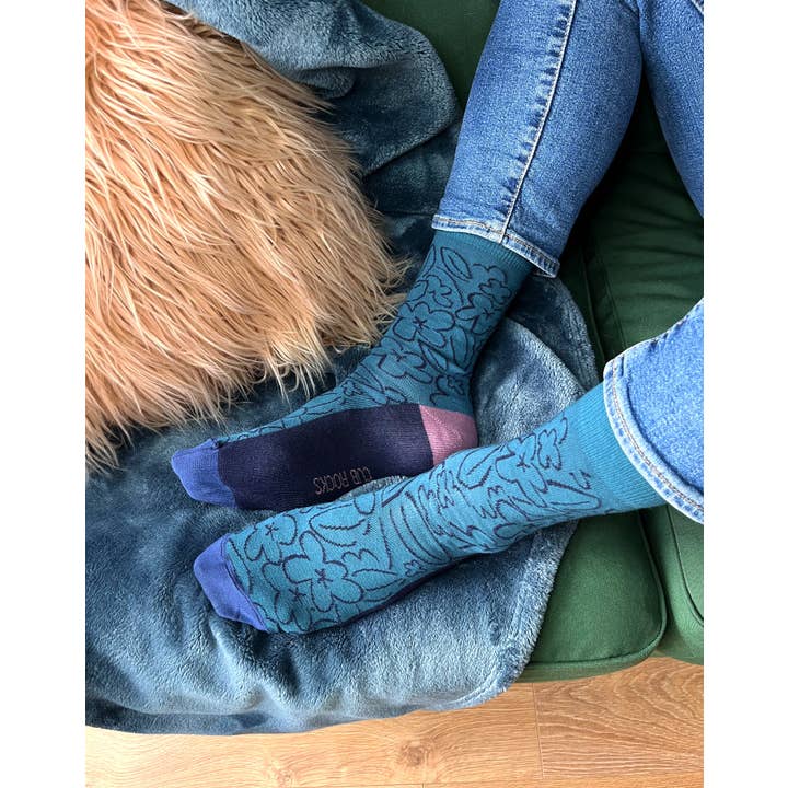 Calcetines tobilleros de algodón con estampado floral para hombre, 1 paquete, tallas 6 a 11 para venta al por mayor de Cub Rocks Ltd