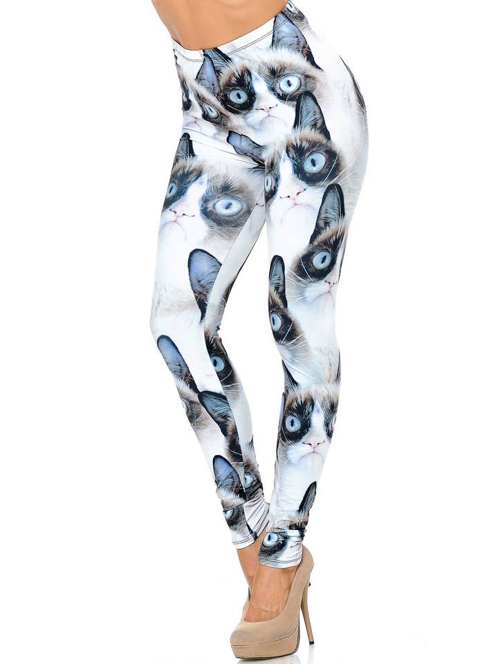 USA Fashion - Wholesale Fashion Leggings - Women's - Creamy Soft Grumpy Cat Leggings by USA Fashionâ„¢