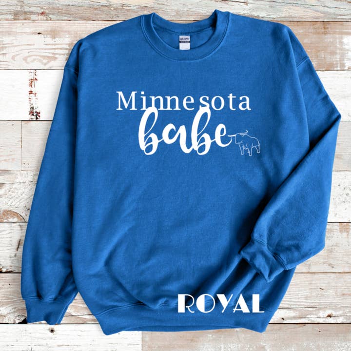 Minnesota Babe Crew Neck Sweatshirt for wholesale by M.B. Paper Design