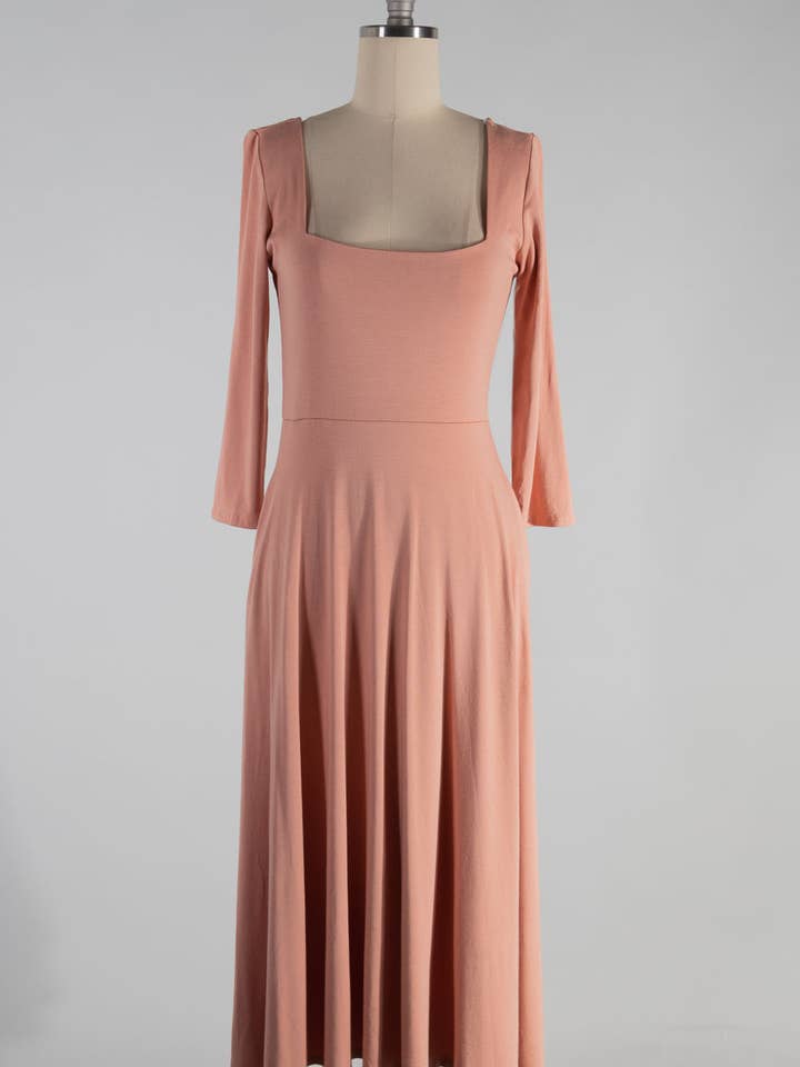 FSD90375L-STK Long Sleeve Square Neck Dress 6PK for wholesale by Fascination by Intrend