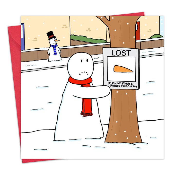 Lost Nose - Funny Christmas Card for wholesale by Twizler Ltd