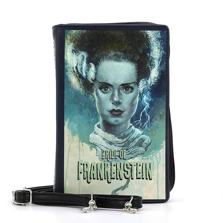 BRIDE OF FRANKENSTEIN BOOK CLUTCH BAG IN VINYL for wholesale by COMECO INC