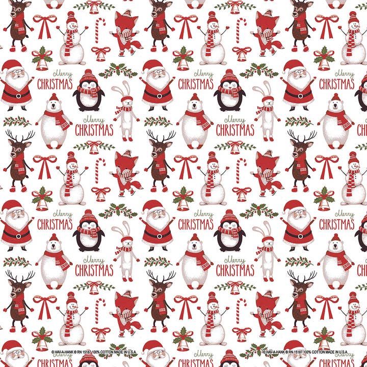 Bandanna - 22" MADE IN USA - Winter Wonderland Christmas for wholesale by The Bandanna Company