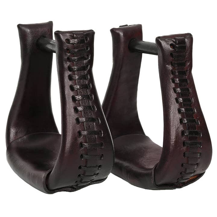 HILASON - Wholesale Horseback Riding Gear - HILASON W. Saddle Bell Dark Oil Leather H. Stirrups | Equestrian