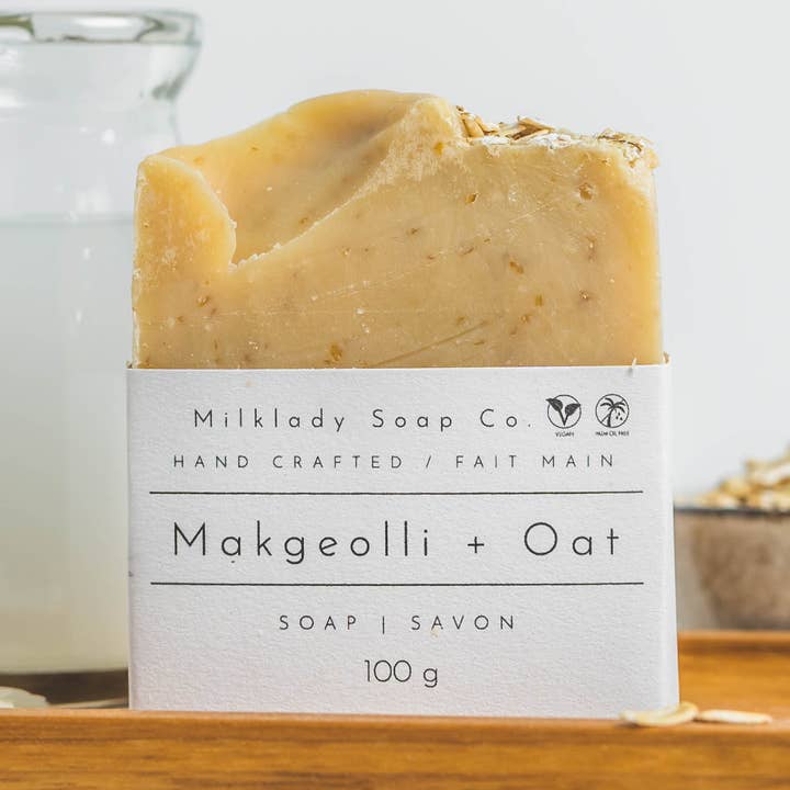 Savon artisanal au Makgeolli (vin de riz coréen) | pour visage et corps pour la vente par Milklady Soap Co.