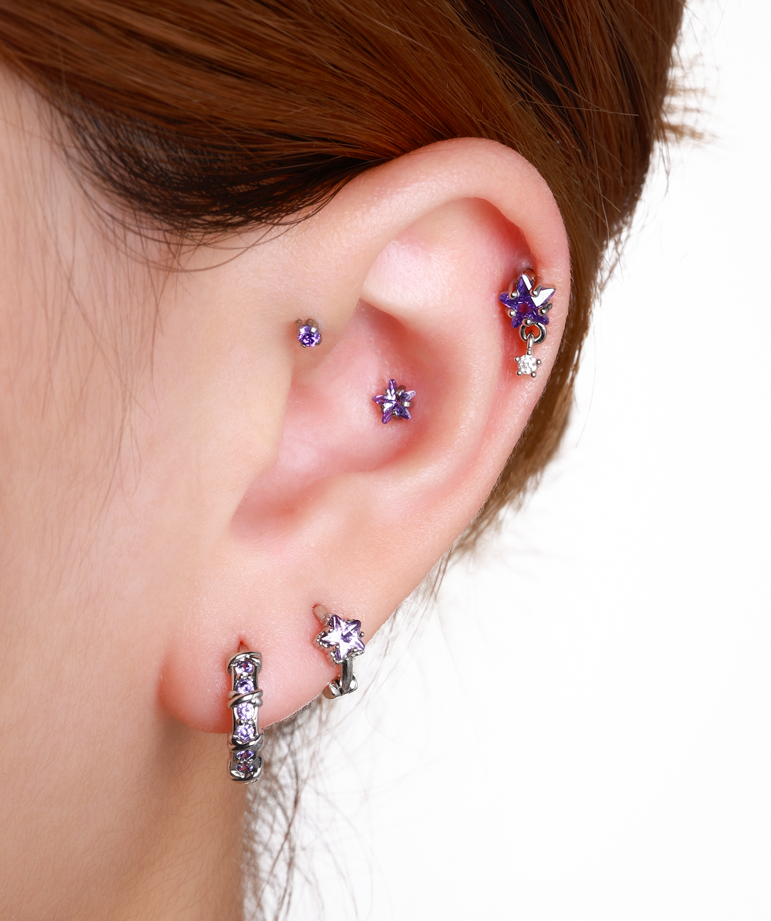 Silver Titanium Zodiac Stars Stud for wholesale on Faire10