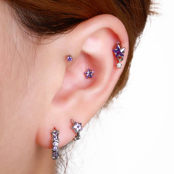 Silver Titanium Zodiac Stars Stud for wholesale on Faire10