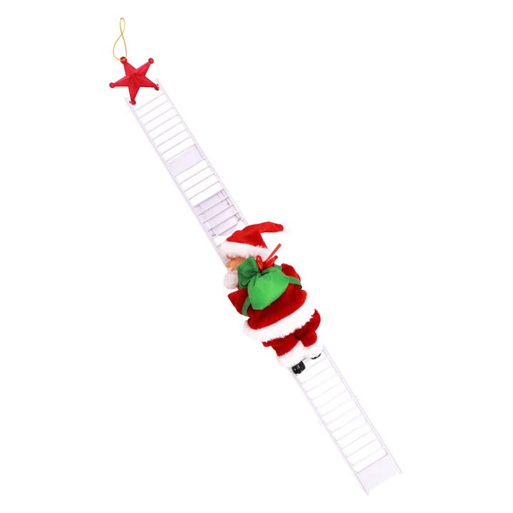 AS SHOWN Santa Claus Ladder Climbing Music Ornament for wholesale on Faire4