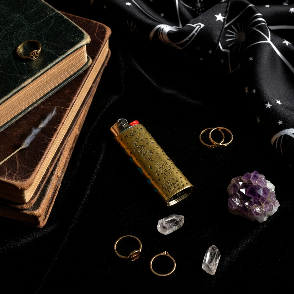 The Retrograde Shop - Wholesale Lighter - Celestial Magic Ritual Brass Lighter Case6