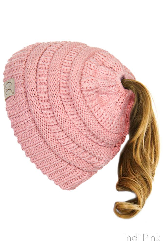 Hana - Wholesale Beanie - Kids - C.C Kids Solid Ponytail Beanie11