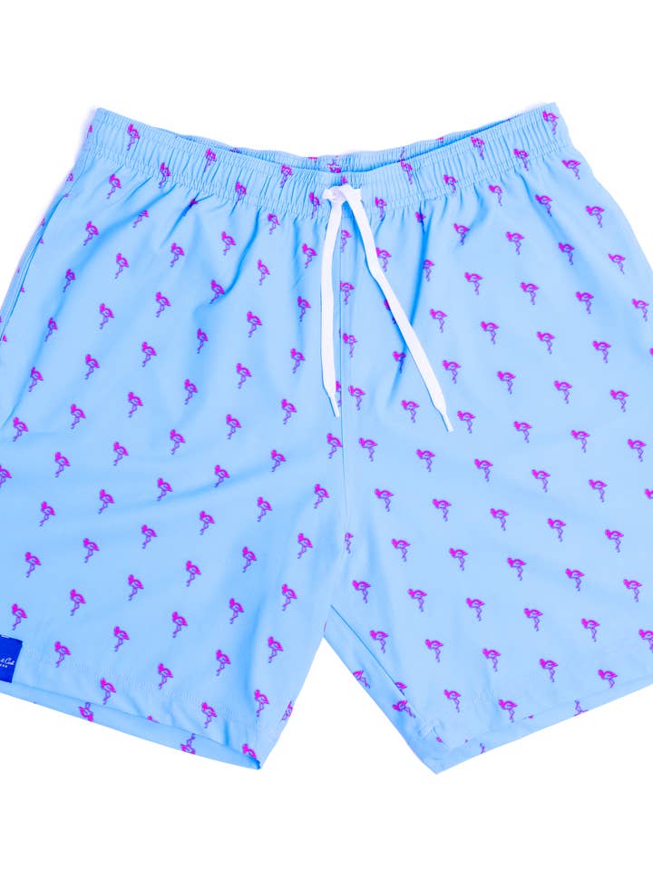 Captain and Cub - Vendita all'ingrosso Pantaloncini da bagno - Uomo - Costume da bagno da uomo con stampa di fenicotteri al neon0