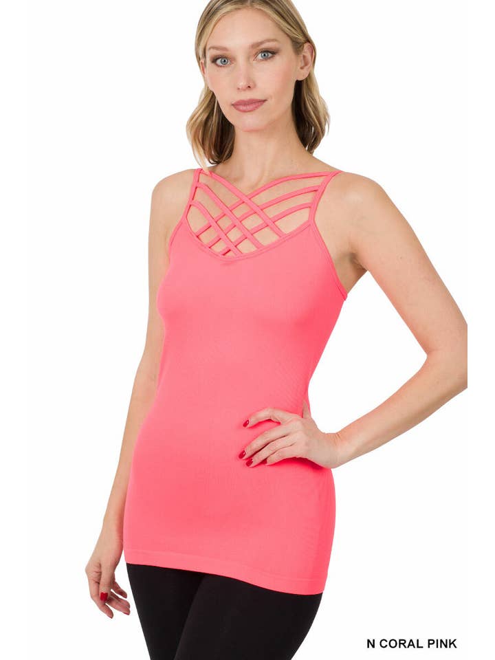 42POPS - Wholesale Camisole - Women's - `.Seamless Triple Criss Cross Front Cami21