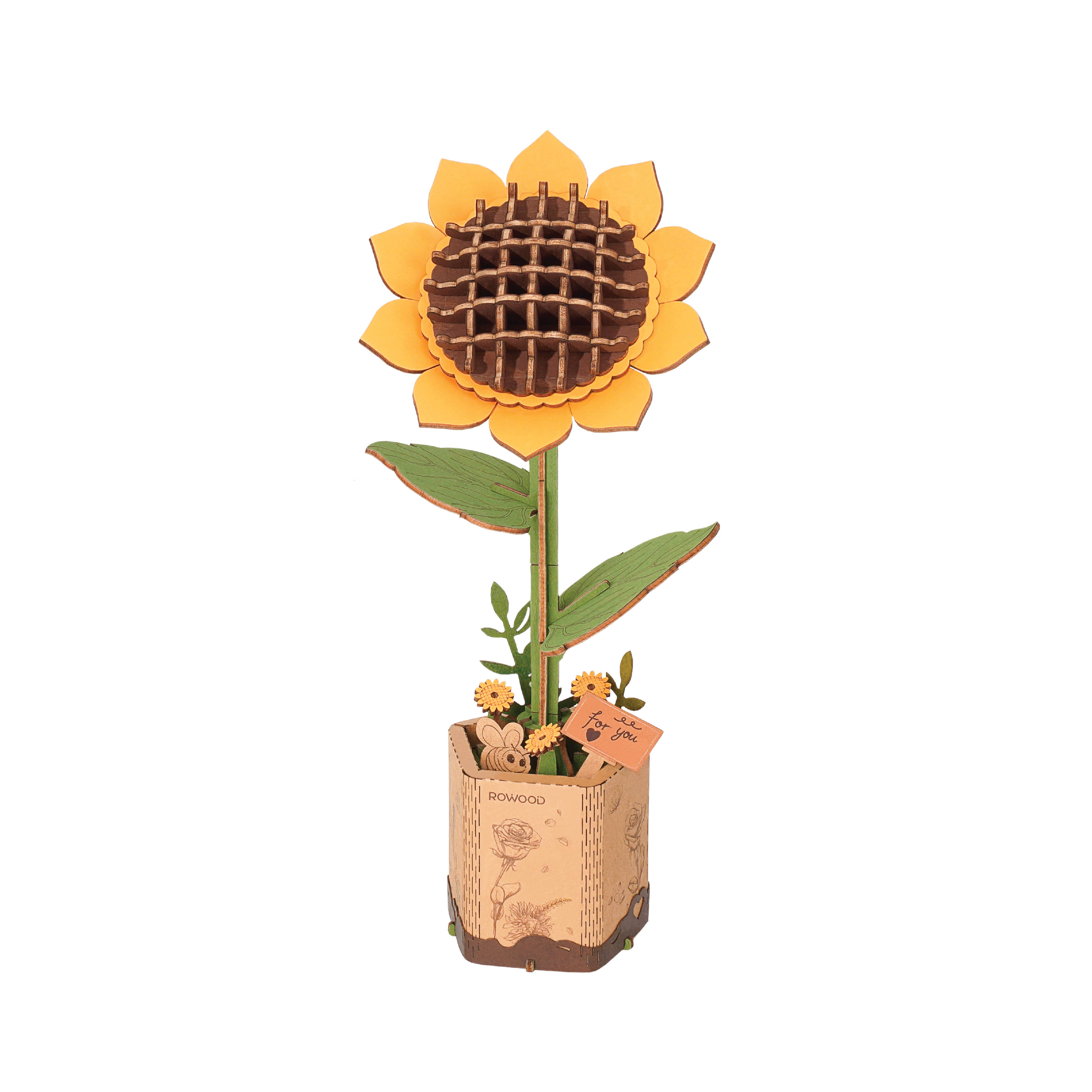 Hands Craft - Wholesale Puzzle - Kids - 3D Wooden Flower Puzzles: Sunflower