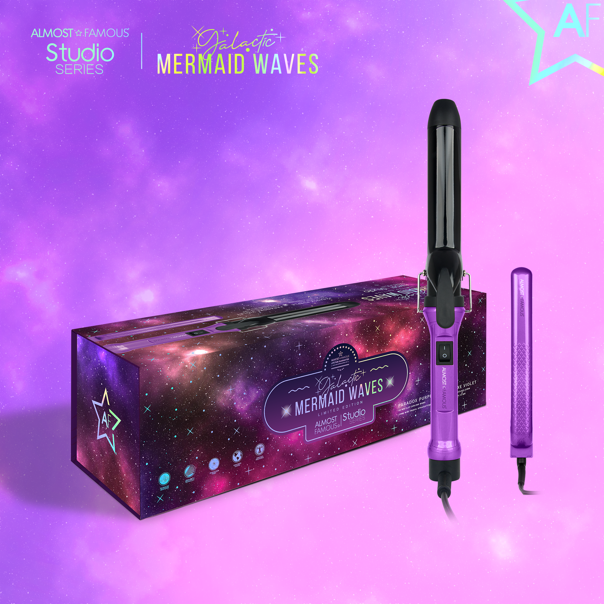 Paradox Purple Mermaid Waves 2-Piece Set with Curling Wand & Mini ToGo for wholesale on Faire3