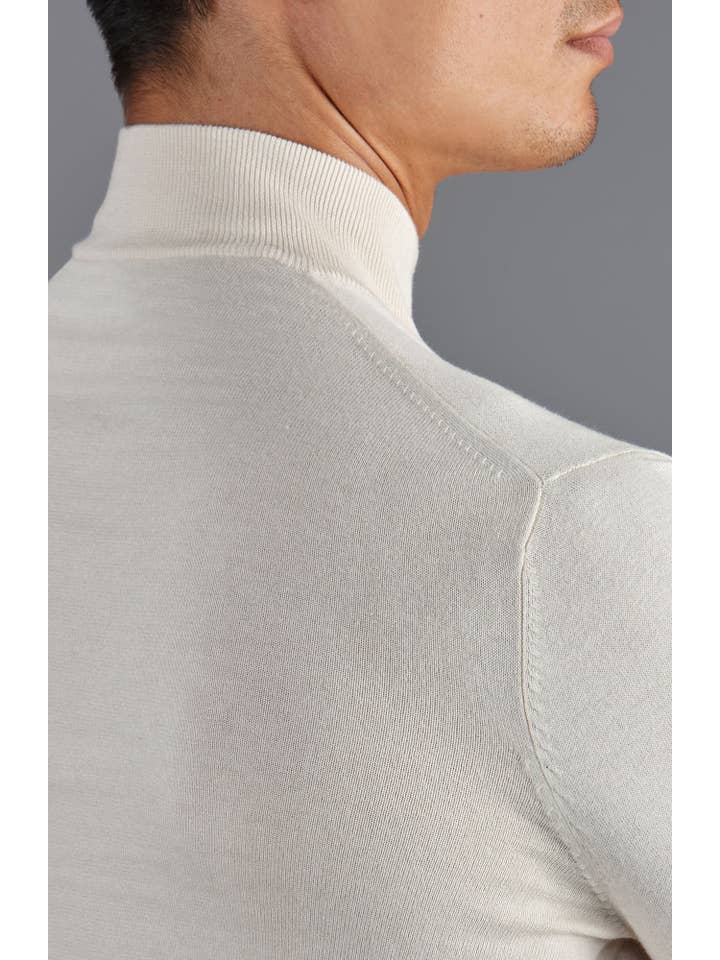 Paul James Knitwear - Wholesale Knit Sweater - Men's - Mens Ultra Fine Cotton Mock Turtle Neck Jumper34