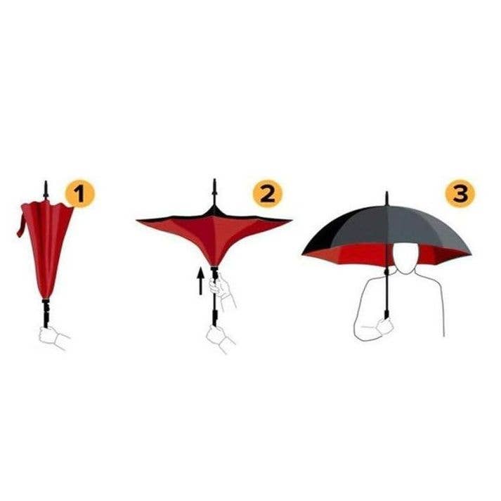 Diacly - Vente Parapluie – unisexe - Parapluie à double couche inversée pliant à l'envers 6 unités2
