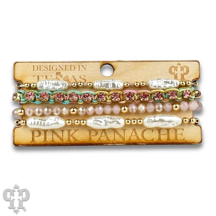Pink Panache Brands - Wholesale Jewelry Set - Rhinestone slide and variety bead bracelet set, curvy fit5