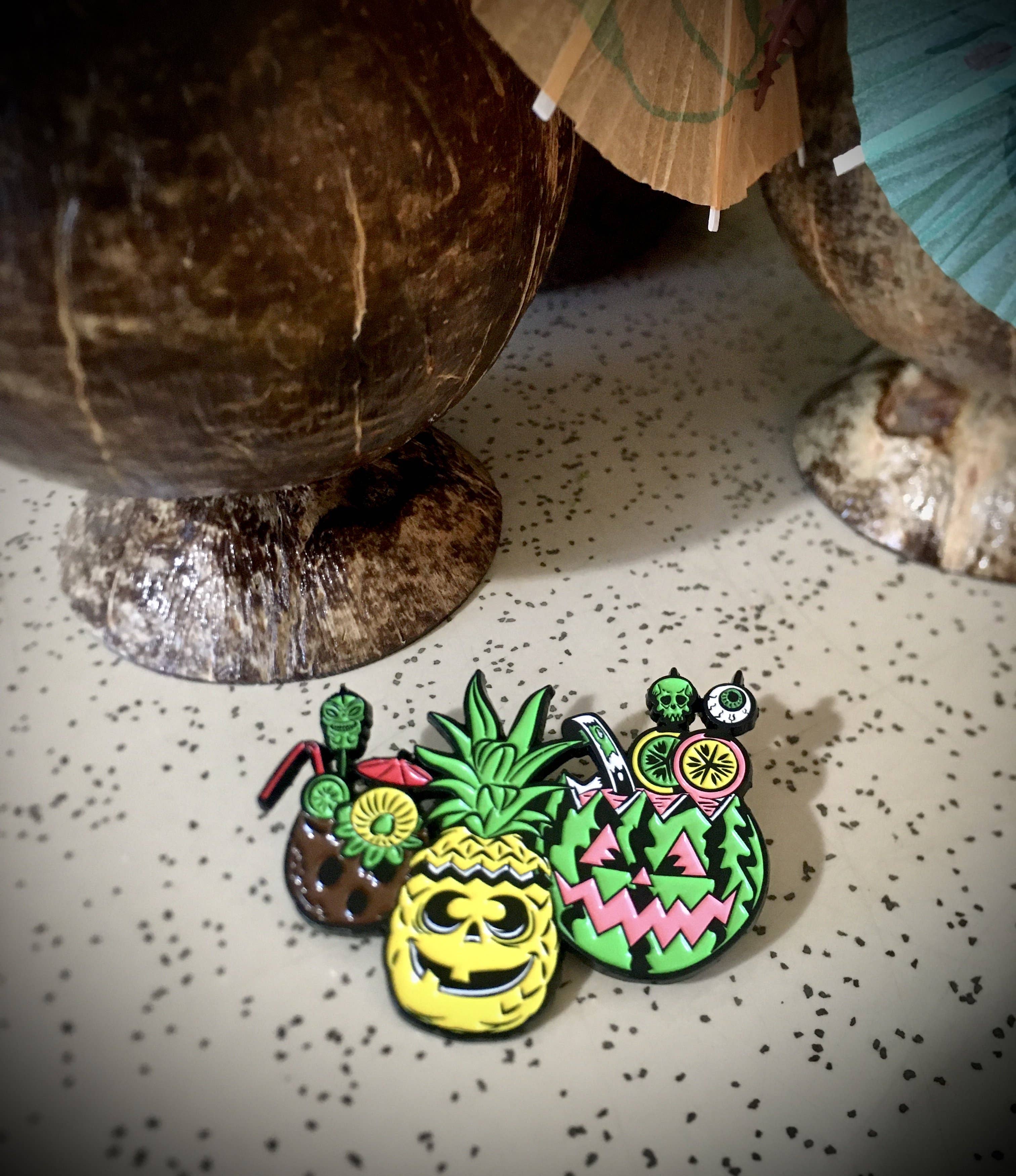 Sweet Siren Designs - Wholesale Lapel Pin/Button - Summerween Tropical Halloween Enamel PIN1