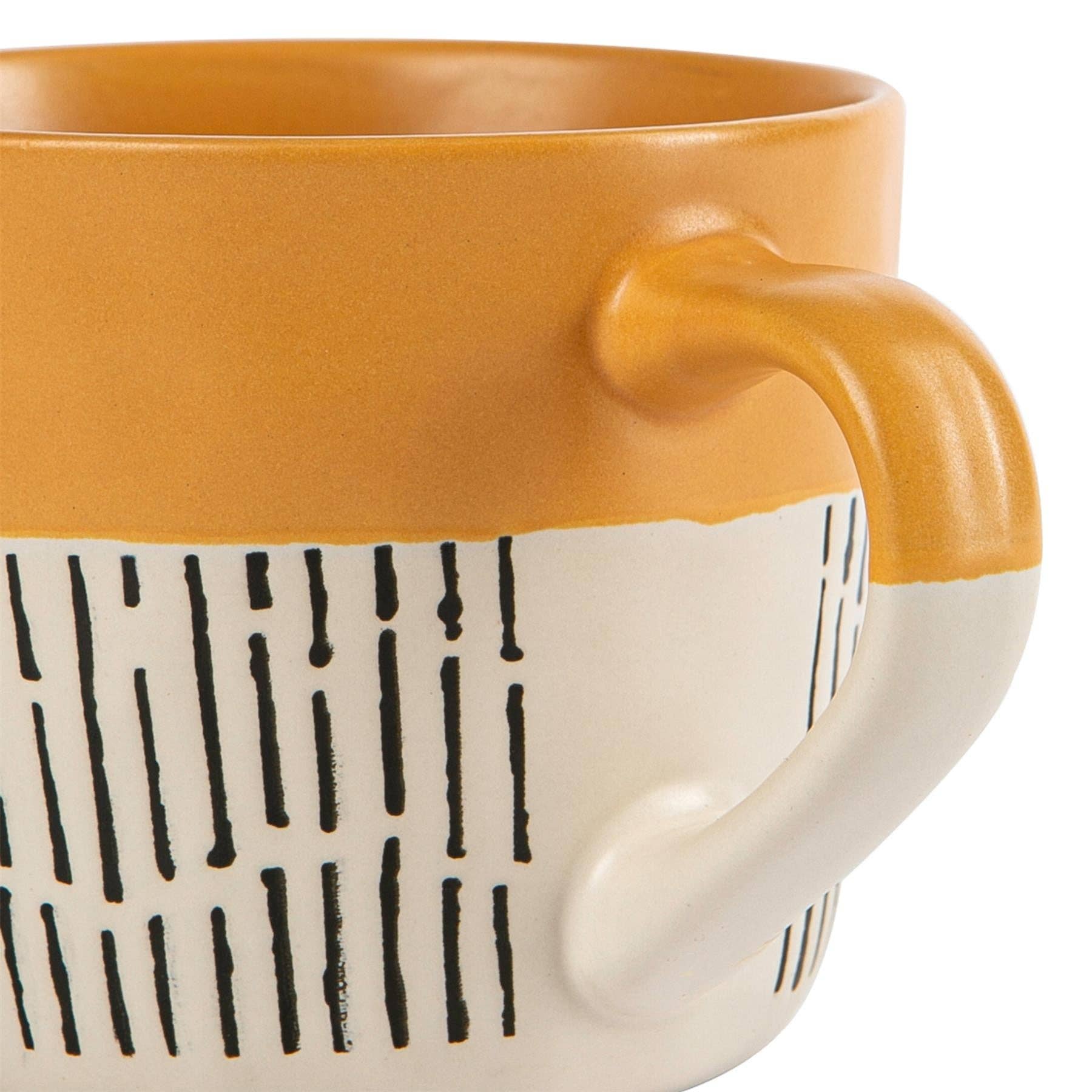Rinkit Ltd – wholesale Coffee mug – Nicola Spring Ceramic Dipped Dash Coffee Mug 385ml Mustard5