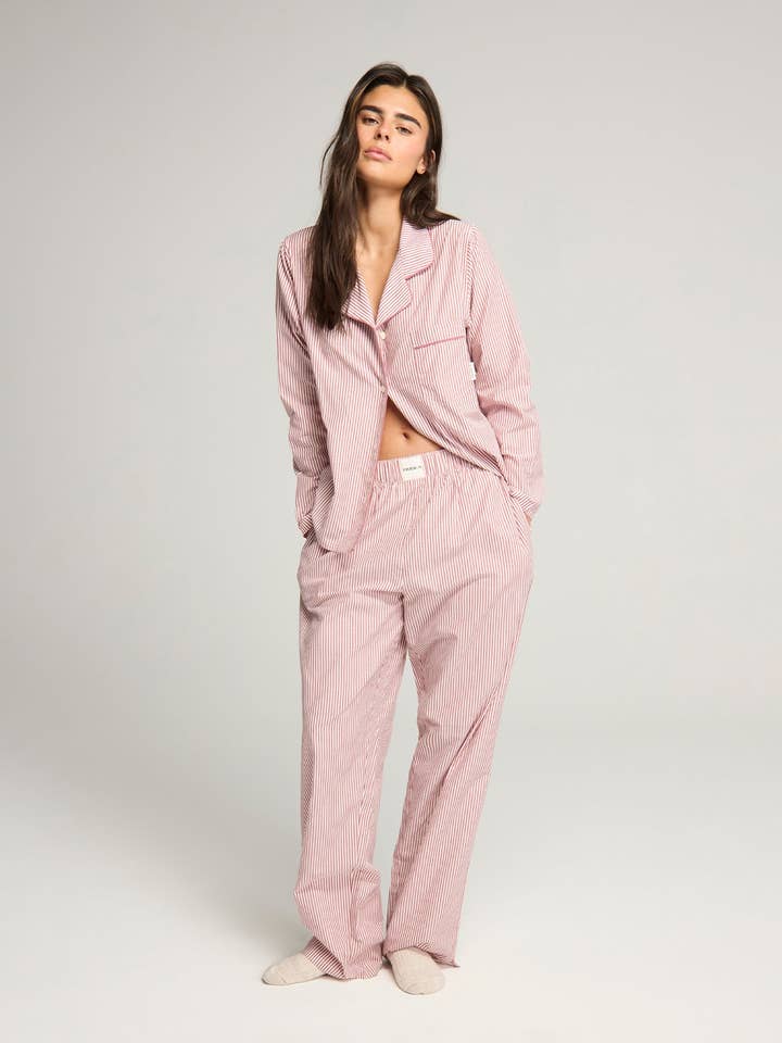 The Classic PJ Set - Mulberry Stripe for wholesale by Nudea