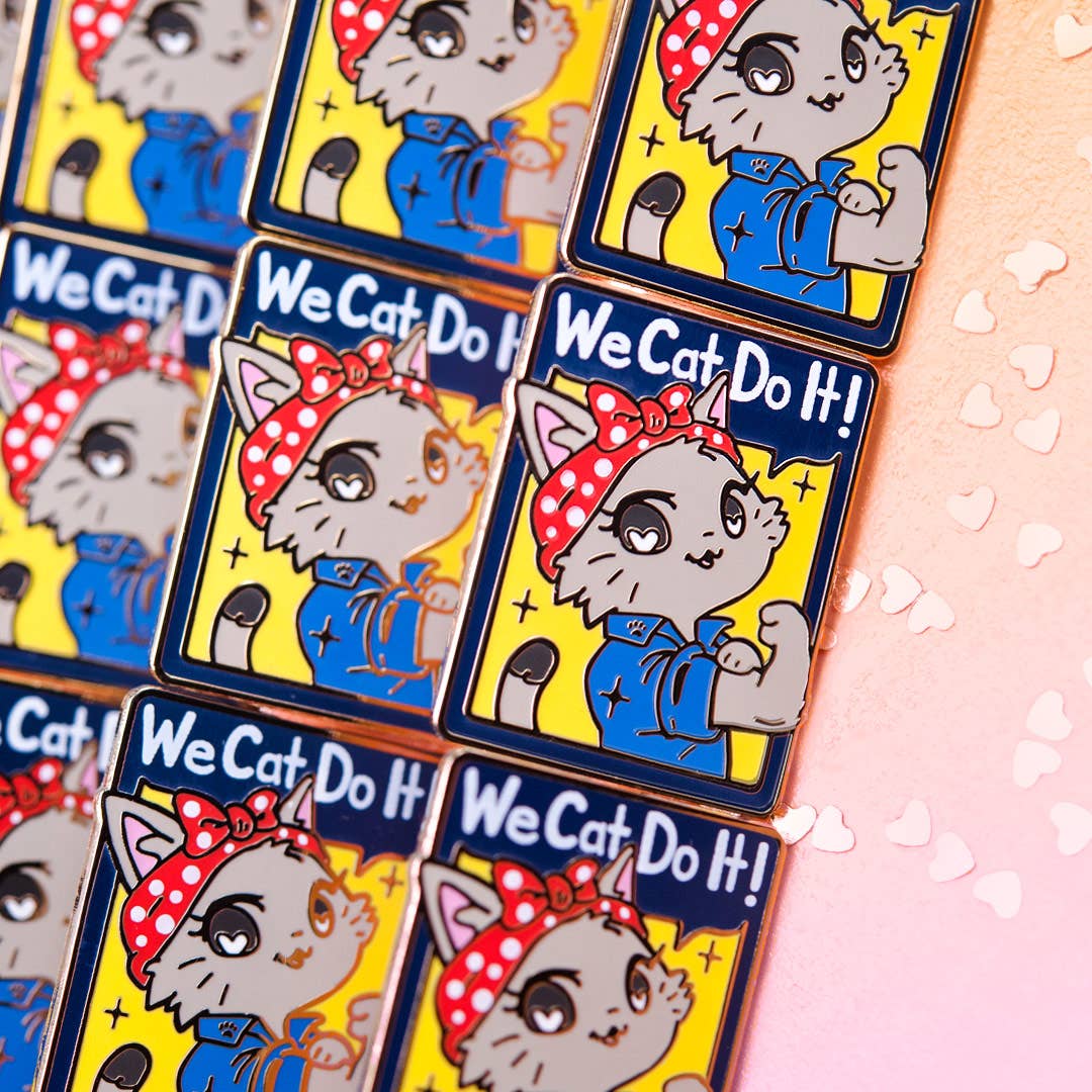 Flair Fighter – Großhandel Anstecker/Button – We Cat Do It (Amerikanische Kurzhaarkatze) Emaille-Anstecknadel, Katzenmutter4