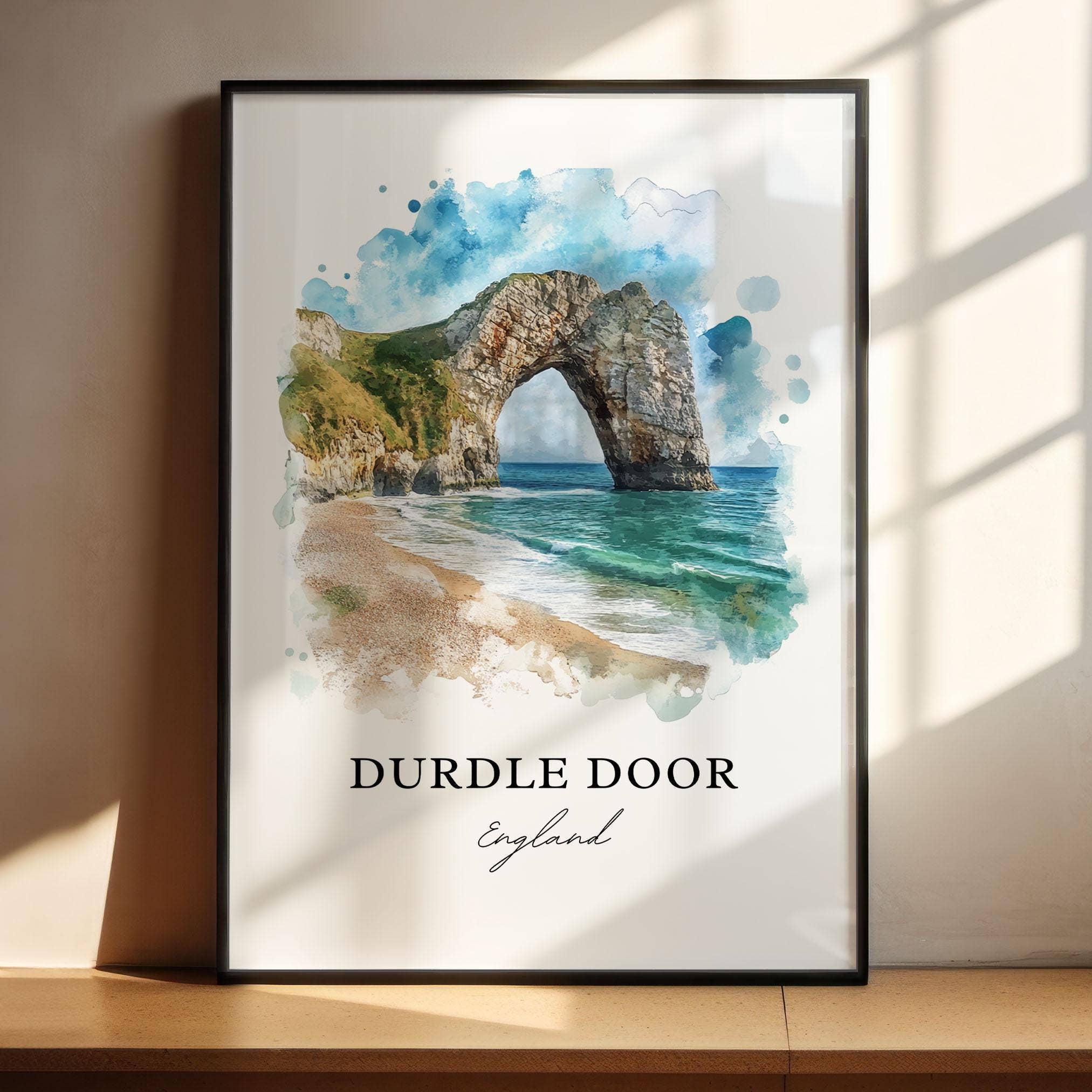 Premium Travel Art - Wholesale Art Print - Durdle Door Wall Art, Lulworth Print, Dorset England Watercolor Art, Durdle Door Gift, Travel Print, Travel Poster, Housewarming Gift4