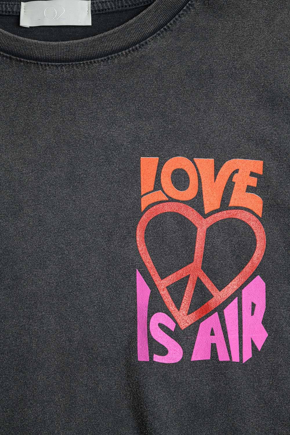 Black T-Shirt with Love is Air and Heart with Peace logo for wholesale on Faire3