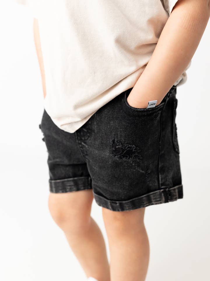 Black Jorts for wholesale by Crew + Company