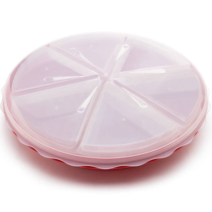 Fox Run Brands - Venta al por mayor Recipientes para alimentos - Protector de tartas de plástico rojo Fox Run con compartimento de 6 pulgadas, 10 pulgadas en total6