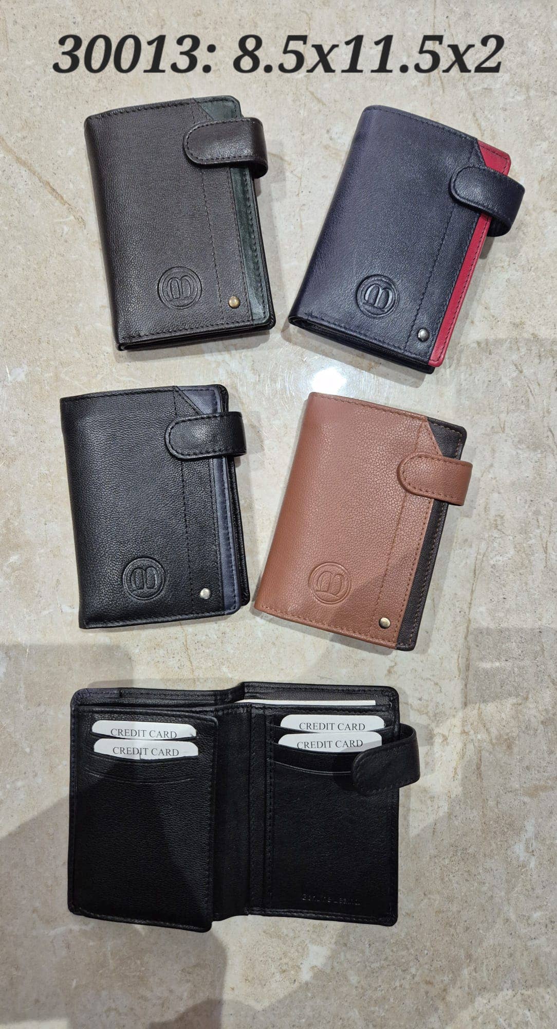 MIA LAROUGE - Wholesale Wallet - Men's - LEATHER WALLETS FOR MEN, WITH INTERIOR CARDHOLDERS.