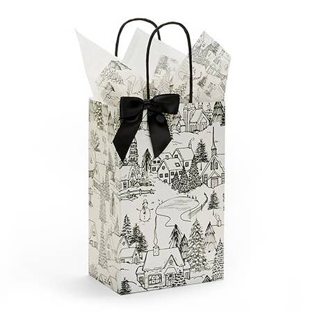 Nashville Wraps - Wholesale Gift Bag - Winter Toile Christmas Paper Gift Bags