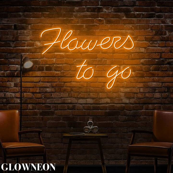 Glow Neon - Wholesale Neon Sign - Flowers To Go Neon Light, Flower Led Light, Florist Shop Art0