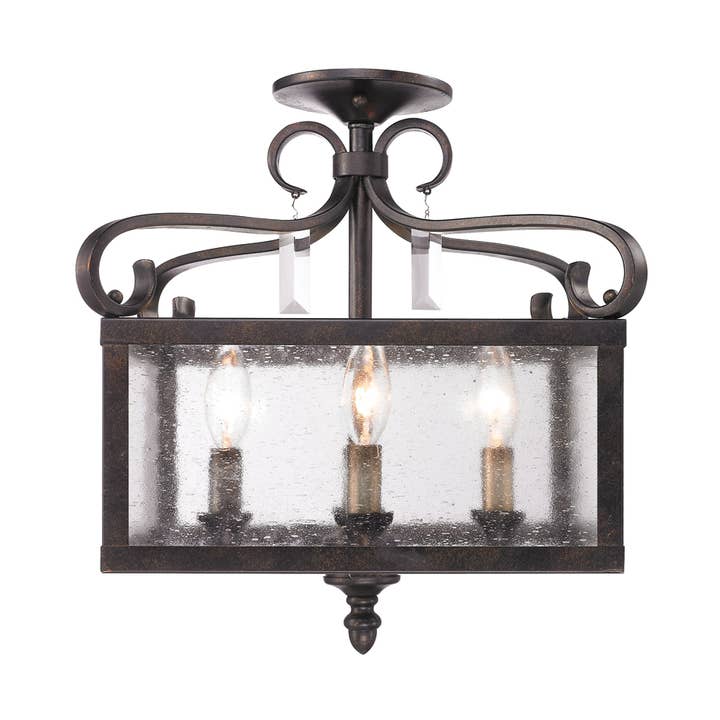 Golden Lighting - Wholesale Chandelier/Hanging Light - Valencia Semi-Flush (Convertible) in Fired Bronze 0