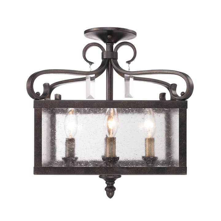 Golden Lighting - Wholesale Chandelier/Hanging Light - Valencia Semi-Flush (Convertible) in Fired Bronze