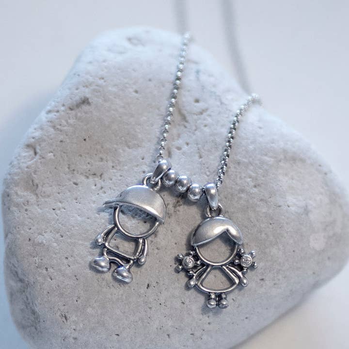 Boy and Girl Necklace for wholesale by Aquani