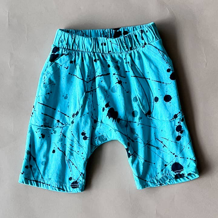 Ivan-Splatter Shorts | Aqua for wholesale by Joah Love