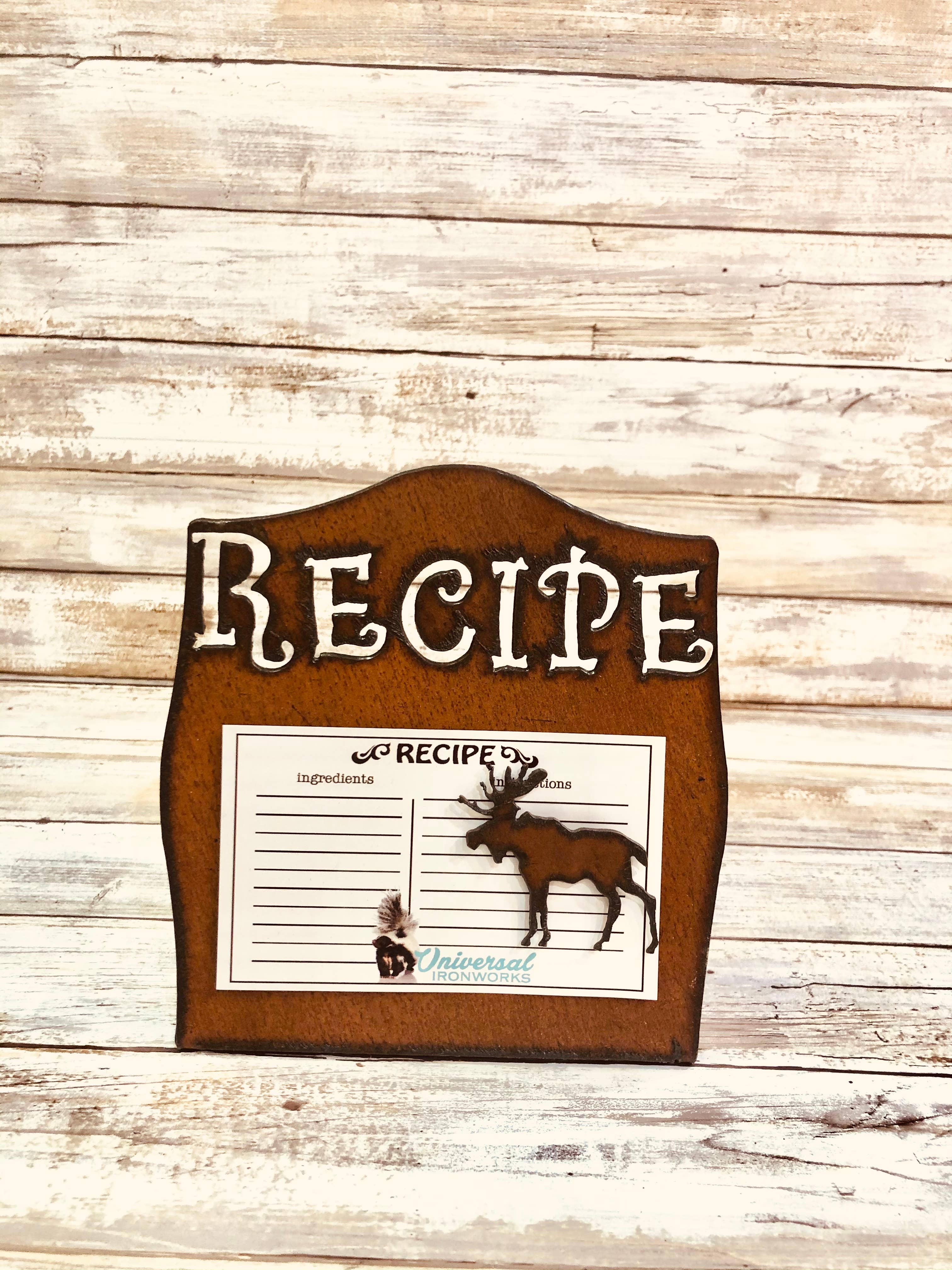 Universal Ironworks USA - Wholesale Recipe Stand - Recipe Card Holder with Moose Lodge Magnet