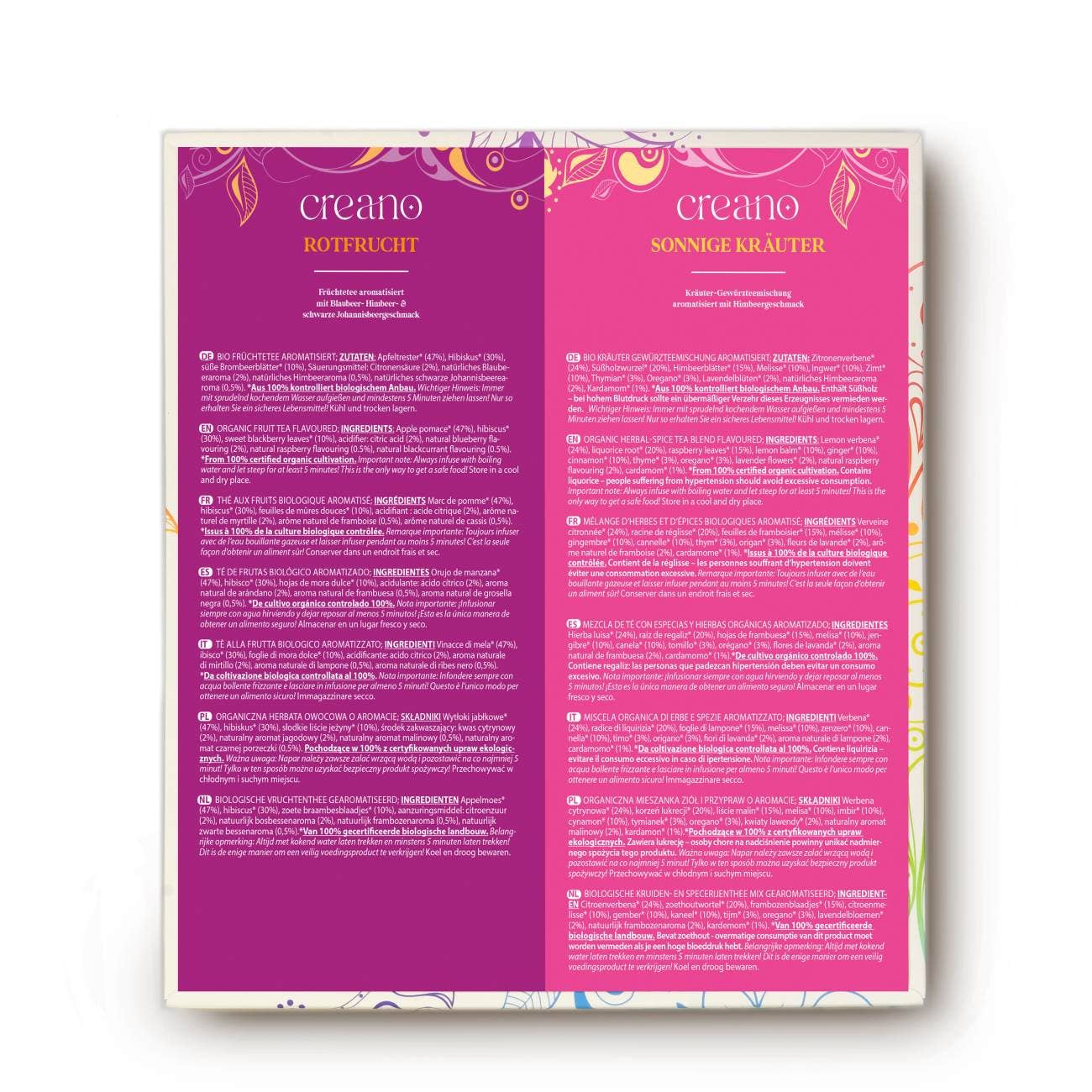 Creano - Venta al por mayor Tés a granel - Set de regalo de té orgánico surtido 45 bolsas 90 g2