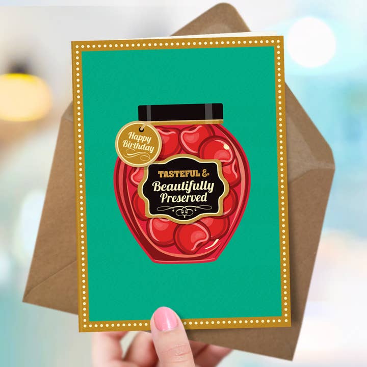 OTS55 Divertente biglietto di compleanno da donna «splendidamente conservato» per la vendita all'ingrosso da parte di The Typecast Gallery