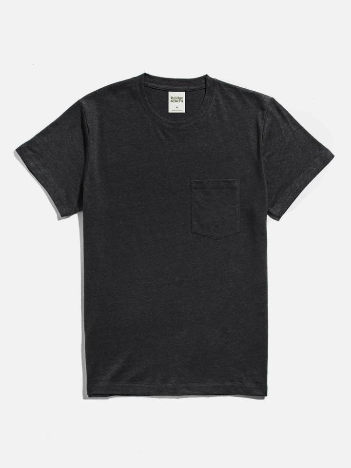 Organic Hemp Pocket Tee / Washed Black for wholesale on Faire