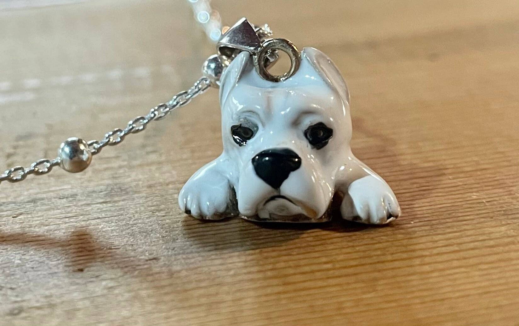 Gabbo Design – wholesale Pendant/charm necklace – Charms + Dogo Argentino Personalized Silver Necklace5