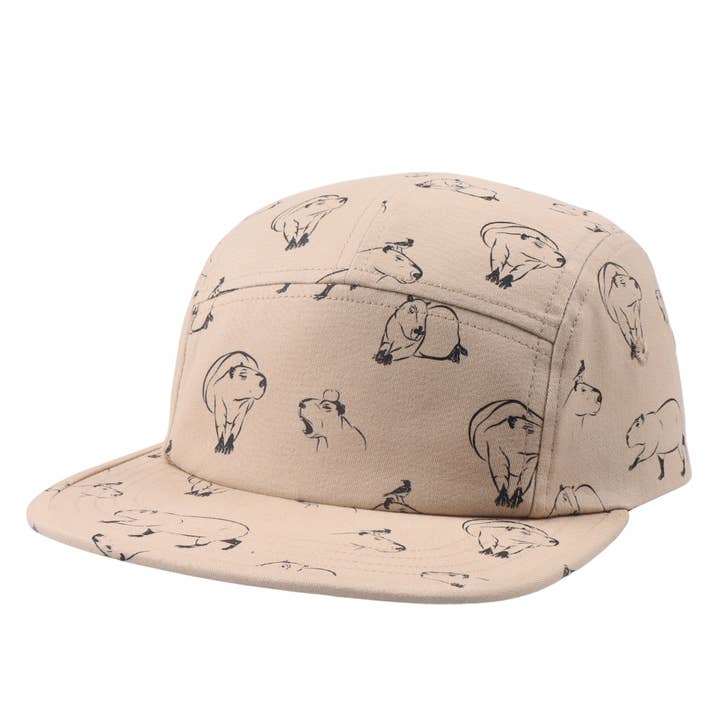HATPHILE - Wholesale Flat Brim Cap - Unisex - Hatphile Capybara Cotton 5-Panel Hat – Casual Camp Cap