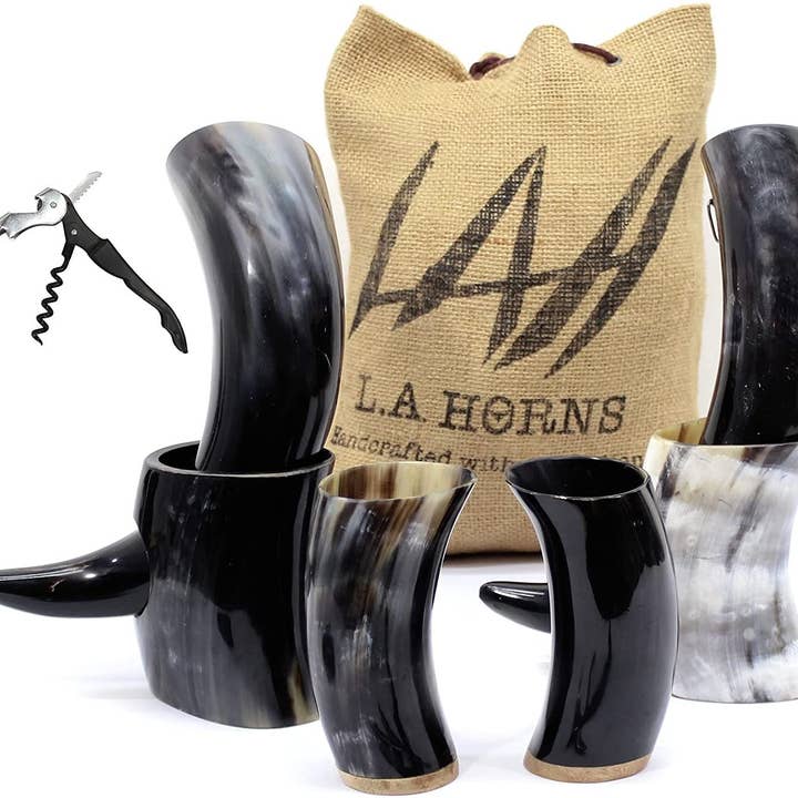 OnlyViking - Wholesale Drinking Glass/Cup - Premium Viking Drinking Horn Bundle 2Xl 18Oz Authentic