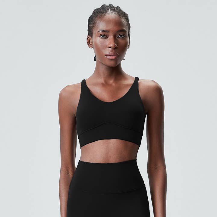 Sodalemon - Wholesale Sports Bra - Women's - Cross Back High Support Yoga Top Fitness Sport Bra