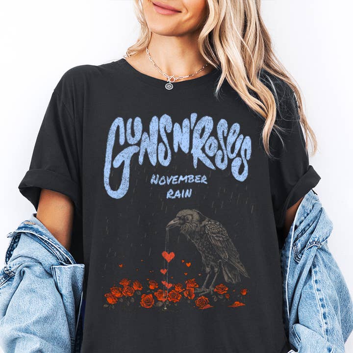 GNR November Rain Rock Music Graphic Tee and other Purchase Wholesale ceinture punk. Free Returns & Net 60 Terms on Faire trending on Faire.