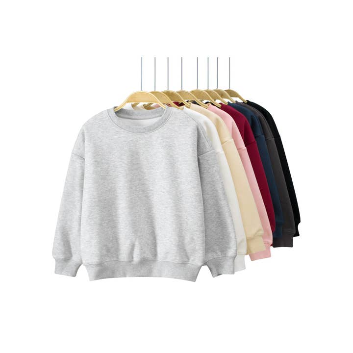 Aankomst Baby Kinderen Effen Kleur Ronde Hals Lange Mouwen Warme Gezellige Trui voor wholesale door MyKids-USA®