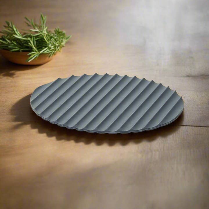 Ginza Steel - Wholesale Oven Mitt/Pot Holder - Eatoco Nami Silicone Mat – Heat-Resistant & Non-Slip Pot Holder - Dark Grey2