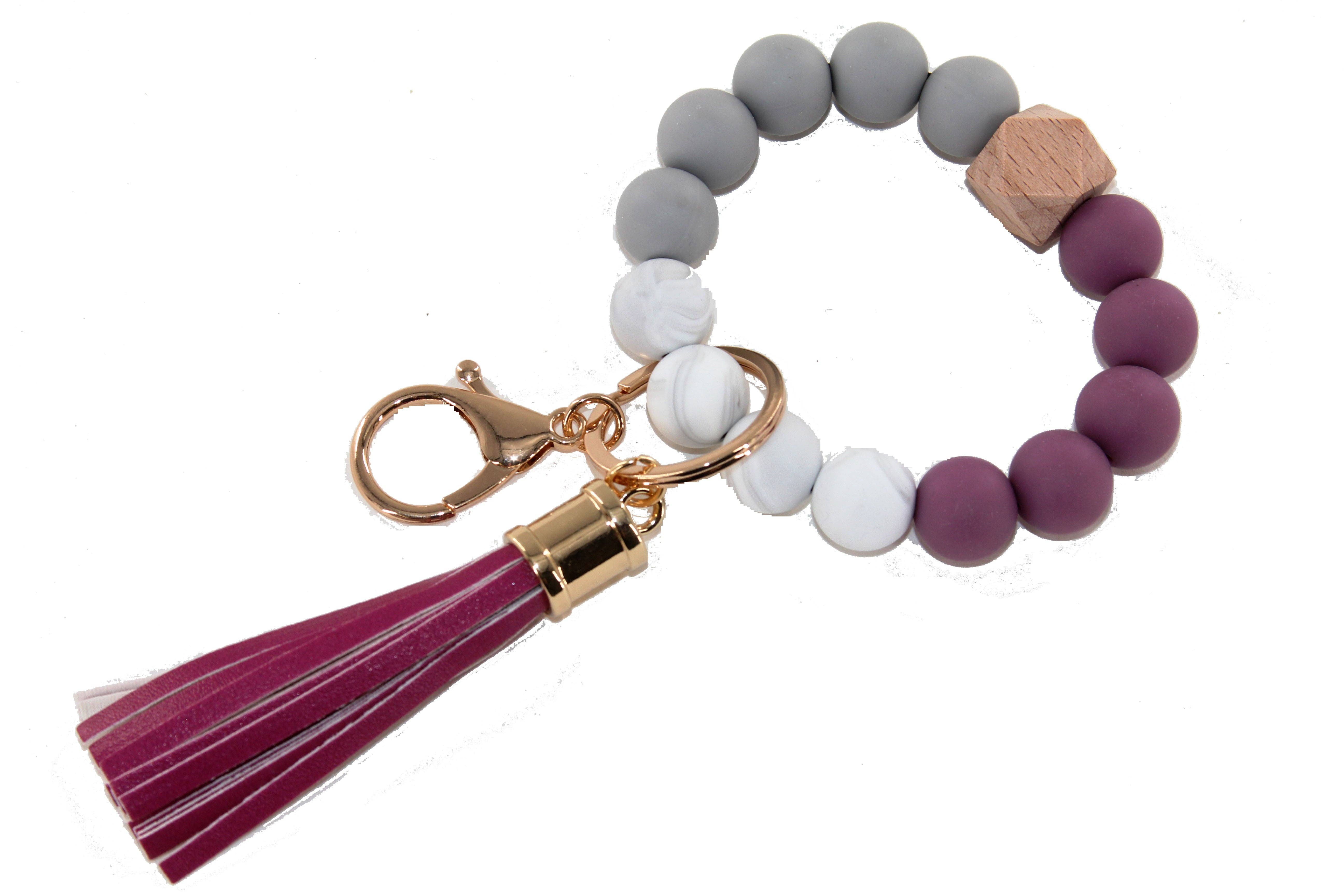 MiMi Wholesale - Vente Bracelets porte-clés - Porte-clés/bracelet porte-clés en silicone perlé BB139x12519