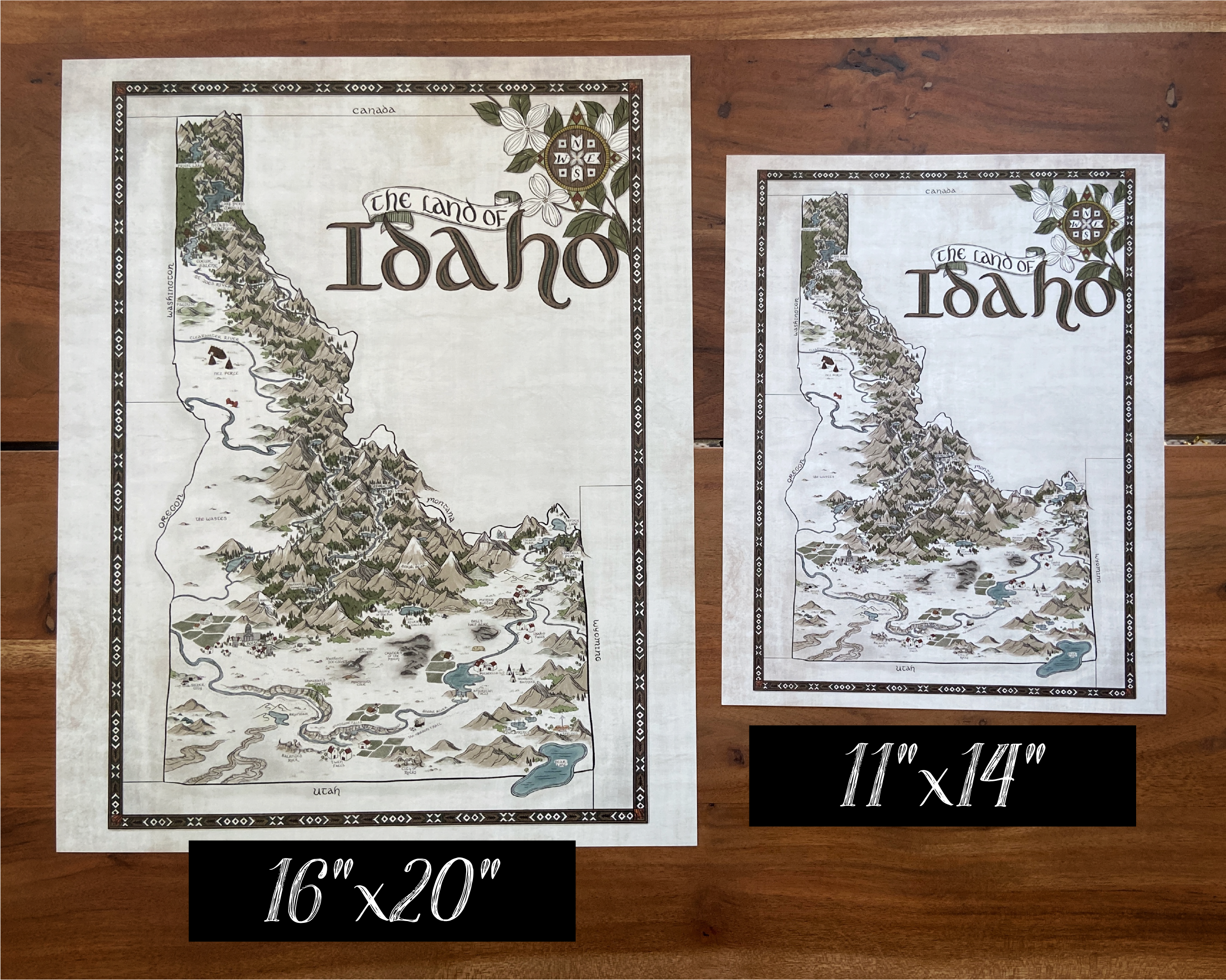 Storymakers Trading Co. - Wholesale Map - Idaho Map - Hand-drawn fantasy map of Idaho6